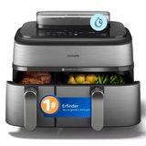 Philips Steam Airfryer 5000 Serisi Çift Sepetli Sıcak Hava Fritözü, Buhar Fonksiyonlu Ve 2 Sepet - Steam, Airfry, Steamfry, 9L (3L+6L), Rapidair Plus, Otomatik Buharlı Temizleme (Na555/00)