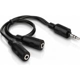 Philips SWA2151W/10 3.5mm Kulaklık Çoklayıcı Y Splitter Adaptör 1 Erkek - 2 Dişi Ses Dönüştürücü - Siyah