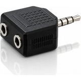 Philips SWA2551W/10 3.5mm Stereo Kulaklık Çoklayıcı Y Splitter Adaptör 1 Erkek 2 Dişi - Siyah