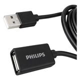 Philips SWR1526F/93 2 Metre USB 2.0 Uzatma Kablosu Oksijensiz Bakır Materyal ile Dayanıklı Tasarım - Siyah