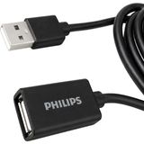 Philips SWR1526F/93 2 Metre USB 2.0 Uzatma Kablosu Veri Şarj Destekli - 1,5 m - Siyah