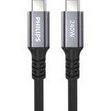 Philips SWV6701/00 Thunderbolt3 Usb-C To Usb-C 240W 5k Hızlı Şarj Kablosu, 1 Metre - Siyah