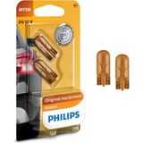 Philips T10 Turuncu Amber Dipsiz Tavan Park Plaka WY5W 2 Adet Halojen Ampul Yüksek Parlaklık Özellikli