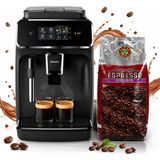Philips Tam Otomatik Espresso Makinesi - (2 kg Kahve Hediyeli) Çekirdekten Fincana Taze Kahve, Klasik Süt Köpürtücü, 12 Kademeli Seramik Öğütücü, Çift Fincan, Dokunmatik Panel, Siyah