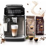 Philips Tam Otomatik Espresso Makinesi - 54 Sıcak & Soğuk Içecek, (2 kg Kahve Hediyeli) Barista Kalitesinde Kadifemsi Süt Köpüğü, Geniş Dokunmatik Ekran, Yoğun Aroma, Sessiz Öğütücü - Siyah - Altın