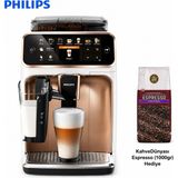 Philips Tam Otomatik Lattego Espresso Makinesi, Çekirdekten Taze Kahve, Süt Köpüğü, Dokunmatik Ekran ve Günlük Ofis Kullanımı Için Yüksek Performans, Kompakt Tasarım, Kolay Temizlik EP5443/70 - Beyaz