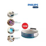 Philips Titreşimli Paspas,Ultra Yüksek Emiş Gücü Aqua Islak Ve Kuru 7000 Serisi Temizlik Robotu 180Dk Kadar Temizlik, 5000 Pa Emiş Gücü, Ulaşılması Zor Alanla