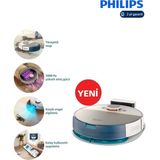 Philips Titreşimli Paspas,ultra Yüksek Emiş Gücü Aqua Islak ve Kuru 7000 Serisi Temizlik Robotu 180DK Kadar Temizlik, 5000 Pa Emiş Gücü, Ulaşılması Zor Alanları Da Temizler - Beyaz - Altın