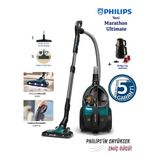 Philips Turbo Başlıklı Marathon Ultimate Toz Torbasız Süpürge– Hepa 13 Filtre, Powercyclone 10, Toz Bulutu Olmadan Hazne Boşaltma, Sessiz Güçlü Performans - Siyah