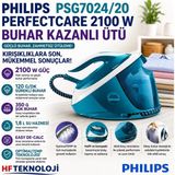 Philips Turkuaz Perfectcare 2100 W Buhar Kazanlı ÜTÜ-(PSG7024)