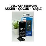 Philips Tuşlu Cep Telefonu Asker, Yaşlı, Çocuk Büyük Harfler, Hızlı Arama, Type C Şarj, El Feneri, Sos - Siyah