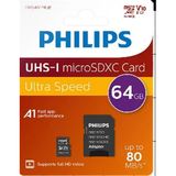 Philips Ultra Speed FM64MP45B Class 10 UHS-I U1 A1 V10 64 GB Micro SD Kart
