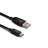 Philips USB - USB C Şarj Kablosu, 1.2 Metre, Örgü, Siyah (DLC2628B)