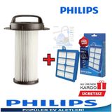 Philips Uyumlu Fc 9205 Marathon Hepa 13 Filtre Ve Silindirik Filtre Seti