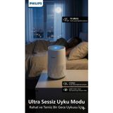 Philips Wi-Fi Destekli Ultra Tasarruflu Hava Temizleme Cihazı (12W) Uzaktan Kontrol Koku ve Duman Giderici Beyaz