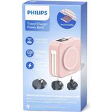 Philips Wireless Powerbank Telefon Tutuculu Seyahat Şarj Cihazı Kablosuz Şarj Power Bank Pembe