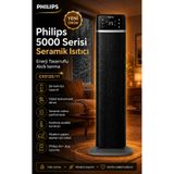 Philips Yeni 5000 Serisi Seramik Kule Isıtıcı, 2 Saniyede Hızlı Isıtma, 20m2 Etkili, Enerji Tasarruflu Yapay zekalı Akıllı Ev Uyumlu, Dijital Dokunmatik Ekran, Air+Alexa ve Google Voice uyumlu