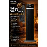 Philips Yeni 5000 Serisi Seramik Kule Isıtıcı, 2 Saniyede Hızlı Isıtma, 20M2 Etkili, Enerji Tasarruflu Yapay Zekalı Akıllı Ev Uyumlu, Dijital Dokunmatik Ekran, Philips Air+Alexa ve Google Voice Uyumlu