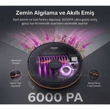 Philips Zemin ve Halı Uyumlu Otomatik Emiş Gücü Artıran 6000 Pa Motorlu Lazer Sensörlü Uygulama Destekli Şarjlı Moplu Akıllı Robot Süpürge - Siyah