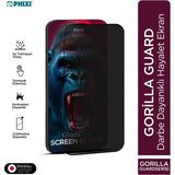 Phixi Hayalet Gorilla Guard İphone 12 Kırılmaz Cam – Hd Temperli, Tekrar Yapışabilir, Suyla Temizlenebilir, Anti-Statik, Süper Kavisli Ekran Koruyucu