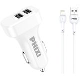 Phixi Pcc511l Basic 2.1a Çift Çıkışlı Lightning Kablolu Araç Şarj Cihazı