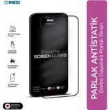 Phixi Premium Guard Parlak Cam Ekran Koruyucu İphone 14 Pro Max Uyumlu Antistatik, Su Tutmaz, Tam Kaplama