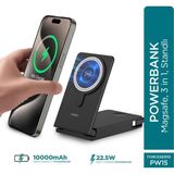 Phixi Ultimate PW15 10000mAh 22.5W Kendinden Kablolu MagSafe Powerbank + Watch + Stand - Kablosuz Şarj Cihazı - 1 PD 1 USB Port - Dijital Ekran - Taşınabilir Şarj Cihazı - Siyah