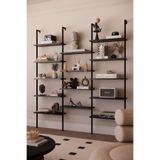Phobia Solto Home OB14-11 Duvara Monte 14 Raflı Kitaplık Siyah Reyon Rafı Duvar Rafı Ofis-Salon-Mağaza