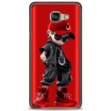 Phoenix Cep 2016 HD Baskılı Kılıf + SERAMİK TAM KAPLAYAN EKRAN KORUYUCU 250 Siyah - Açık Kırmızı Samsung Galaxy A3 ile uyumlu