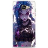 Phoenix Cep 2016 HD Baskılı Kılıf + SERAMİK TAM KAPLAYAN EKRAN KORUYUCU 276 Beyaz - Lacivert Samsung Galaxy A3 ile uyumlu