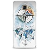 Phoenix Cep 2016 HD Baskılı Kılıf + SERAMİK TAM KAPLAYAN EKRAN KORUYUCU 82 Beyaz - Mavi - Altın Samsung Galaxy A3 ile uyumlu