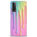 Phoenix Cep 2021 Kılıf HD Baskılı Kılıf + SERAMİK TAM KAPLAYAN EKRAN KORUYUCU 414 Beyaz Çicek Desenli Huawei P Smart ile uyumlu
