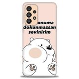 Phoenix Cep 5G HD Baskılı Kılıf + SERAMİK TAM KAPLAYAN EKRAN KORUYUCU 158 Beyaz Çicek Desenli Samsung Galaxy A33 ile uyumlu
