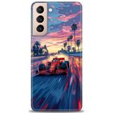 Phoenix Cep HD Baskılı Kılıf + SERAMİK TAM KAPLAYAN EKRAN KORUYUCU 102 Beyaz - Yıldız Samsung Galaxy S21 FE ile uyumlu