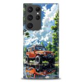 Phoenix Cep HD Baskılı Kılıf + SERAMİK TAM KAPLAYAN EKRAN KORUYUCU 107 Beyaz - Sarı Samsung Galaxy S23 Ultra ile uyumlu