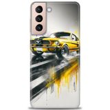 Phoenix Cep HD Baskılı Kılıf + SERAMİK TAM KAPLAYAN EKRAN KORUYUCU 108 Beyaz Çicek Desenli Samsung Galaxy S21 FE ile uyumlu