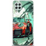 Phoenix Cep HD Baskılı Kılıf + SERAMİK TAM KAPLAYAN EKRAN KORUYUCU 109 Beyaz Çicek Desenli Samsung Galaxy M22 ile uyumlu