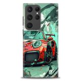 Phoenix Cep HD Baskılı Kılıf + SERAMİK TAM KAPLAYAN EKRAN KORUYUCU 109 Beyaz - Taba Samsung Galaxy S23 Ultra ile uyumlu