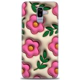 Phoenix Cep HD Baskılı Kılıf + SERAMİK TAM KAPLAYAN EKRAN KORUYUCU 111 Beyaz - Turkuaz - Fuşya Samsung Galaxy J8 ile uyumlu