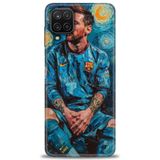 Phoenix Cep HD Baskılı Kılıf + SERAMİK TAM KAPLAYAN EKRAN KORUYUCU 12 Beyaz Çicek Desenli Samsung Galaxy M12 ile uyumlu