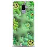 Phoenix Cep HD Baskılı Kılıf + SERAMİK TAM KAPLAYAN EKRAN KORUYUCU 120 Beyaz Çicek Desenli Samsung Galaxy J8 ile uyumlu