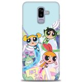 Phoenix Cep HD Baskılı Kılıf + SERAMİK TAM KAPLAYAN EKRAN KORUYUCU 124 Siyah - Açık Mavi Samsung Galaxy J8 ile uyumlu