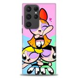 Phoenix Cep HD Baskılı Kılıf + SERAMİK TAM KAPLAYAN EKRAN KORUYUCU 130 Siyah - Fuşya Samsung Galaxy S23 Ultra ile uyumlu