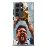Phoenix Cep HD Baskılı Kılıf + SERAMİK TAM KAPLAYAN EKRAN KORUYUCU 14 Beyaz - Turuncu Samsung Galaxy S23 Ultra ile uyumlu