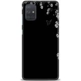 Phoenix Cep HD Baskılı Kılıf + SERAMİK TAM KAPLAYAN EKRAN KORUYUCU 140 Beyaz Çicek Desenli Samsung Galaxy A71 ile uyumlu