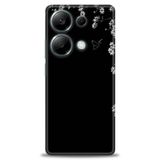 Phoenix Cep HD Baskılı Kılıf + SERAMİK TAM KAPLAYAN EKRAN KORUYUCU 140 Beyaz Çicek Desenli Xiaomi Redmi Note 13 Pro 4G ile uyumlu