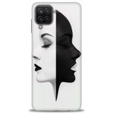 Phoenix Cep HD Baskılı Kılıf + SERAMİK TAM KAPLAYAN EKRAN KORUYUCU 141 Beyaz - Mavi - Altın Samsung Galaxy M12 ile uyumlu