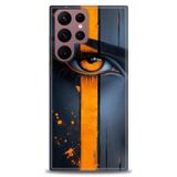Phoenix Cep HD Baskılı Kılıf + SERAMİK TAM KAPLAYAN EKRAN KORUYUCU 142 Beyaz - Mavi - Altın Samsung Galaxy S22 Ultra ile uyumlu