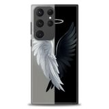 Phoenix Cep HD Baskılı Kılıf + SERAMİK TAM KAPLAYAN EKRAN KORUYUCU 146 Beyaz - Koyu Mor Samsung Galaxy S23 Ultra ile uyumlu