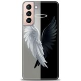 Phoenix Cep HD Baskılı Kılıf + SERAMİK TAM KAPLAYAN EKRAN KORUYUCU 146 Beyaz - Taba Samsung Galaxy S21 FE ile uyumlu